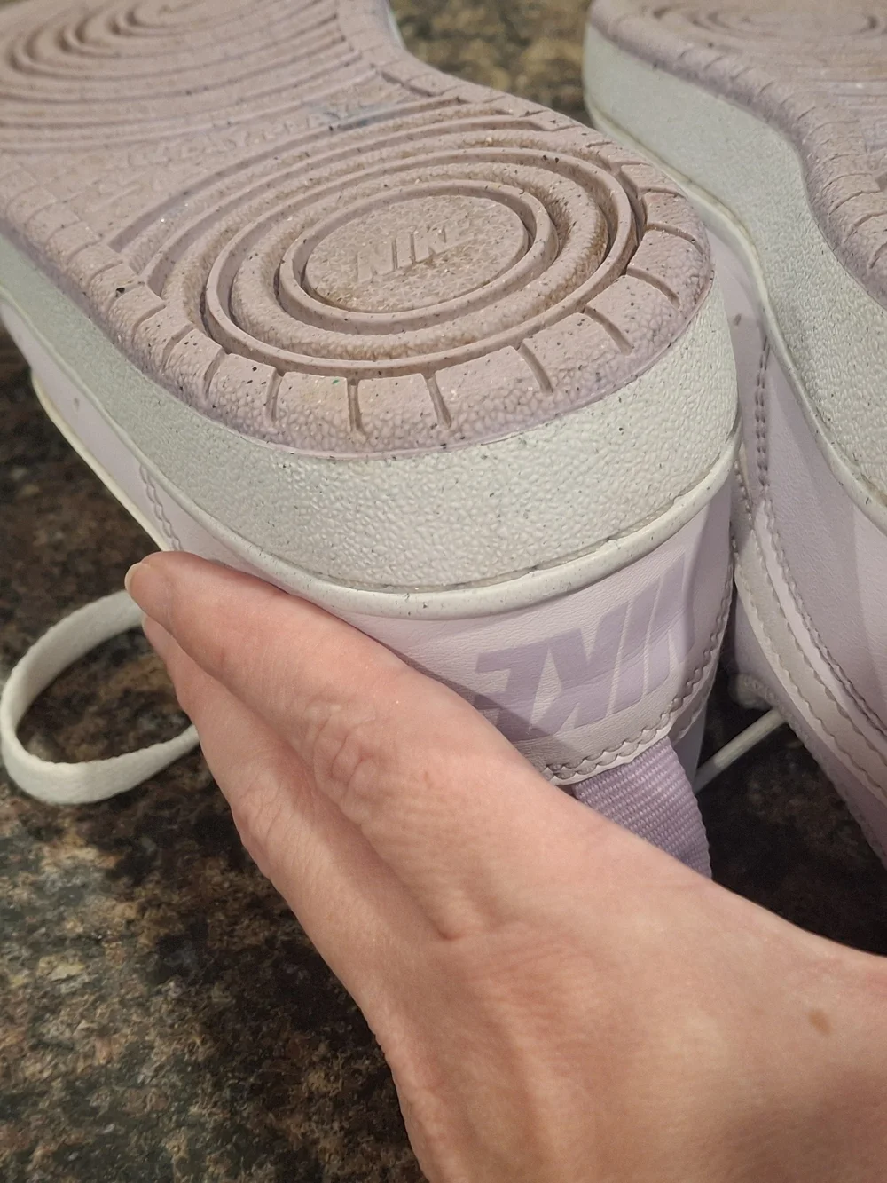 Nike Kids Lace-Up Sneakers in Light Lavender and White